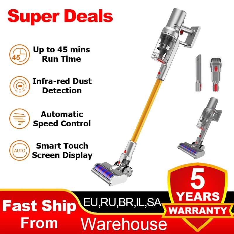 Cordless Handheld Stick Vacuum Cleaner Liectroux i10, Smart Dust Sensor,27KPa,Touch Screen,Suit for Carpet,Floor,Car & Pet Hair