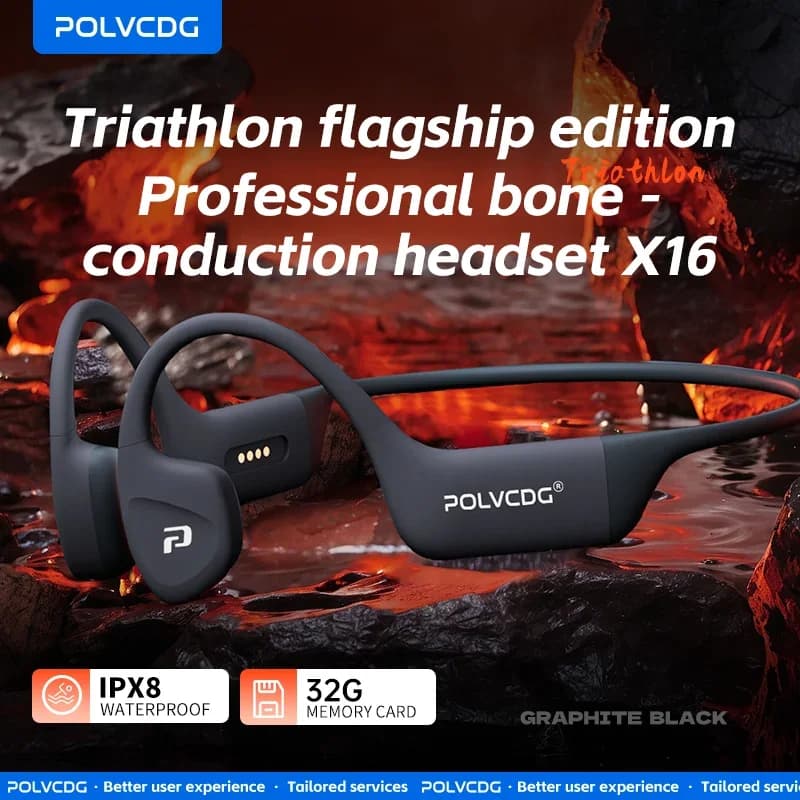 Headphones POLVCDG bone conduction earphones IPX8
