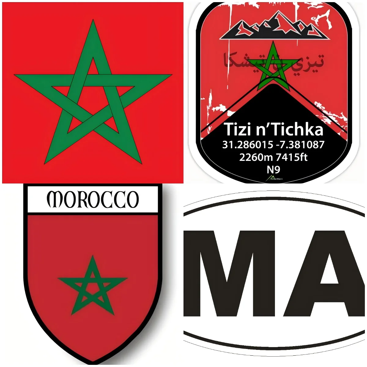 Laptop Morocco Flag Sticker Self Adhesive