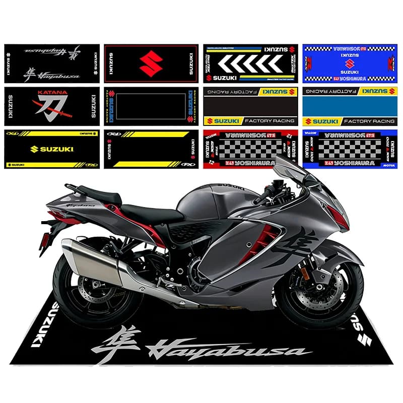 Motorcycle Display Carpet Suzuki Parking Mat Non Slip Garage Rug for Sports Racing Moto Electric Bike Entrance Home Decor