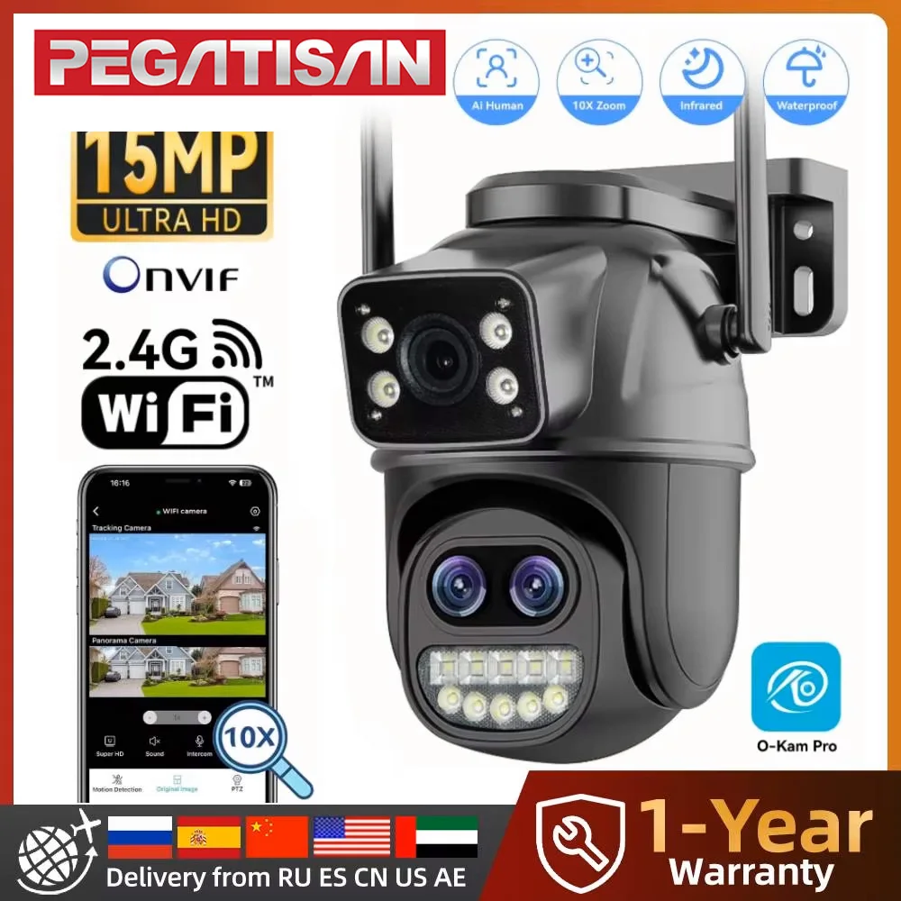 Kamera monitoringu PEGATISAN 15MP WiFi Security Camera