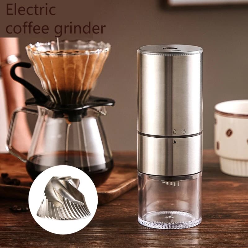 Portable Upgrade Electric Coffee Bean Grinder USB Type-C Rechargeable Mini Coffee Mill With CNC Precision Stainless Steel Grindi
