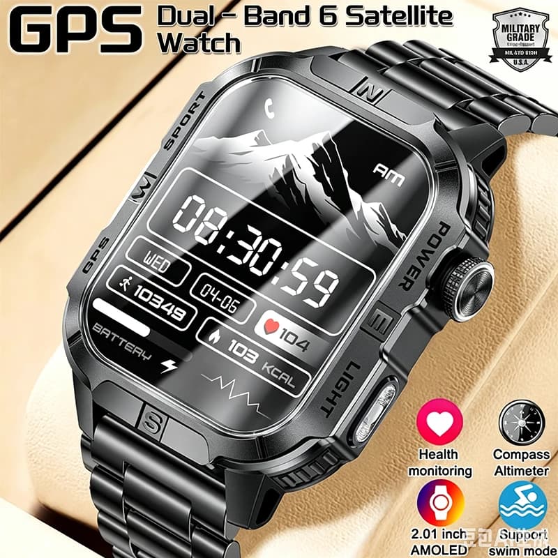 Smartwatch Outdoor Military Men Smartwatch Equipped