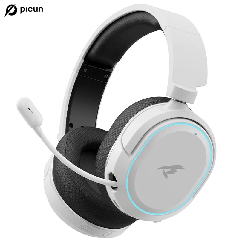 Picun G2 Wireless Gaming Headset Bluetooth 2.4G Headphones 7.1 Surround 5ms Low Latency ENC Mic for PC PS4 PS5 Phone Switch