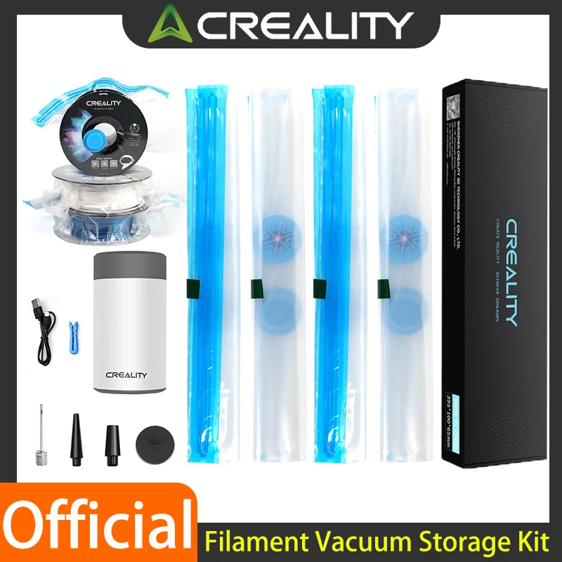 Creality official 3D Printer Filament Vacuum Storage Kit,40 x 40CM Reusable Vacuum Storage Bags with Electric Pump Dust Proof