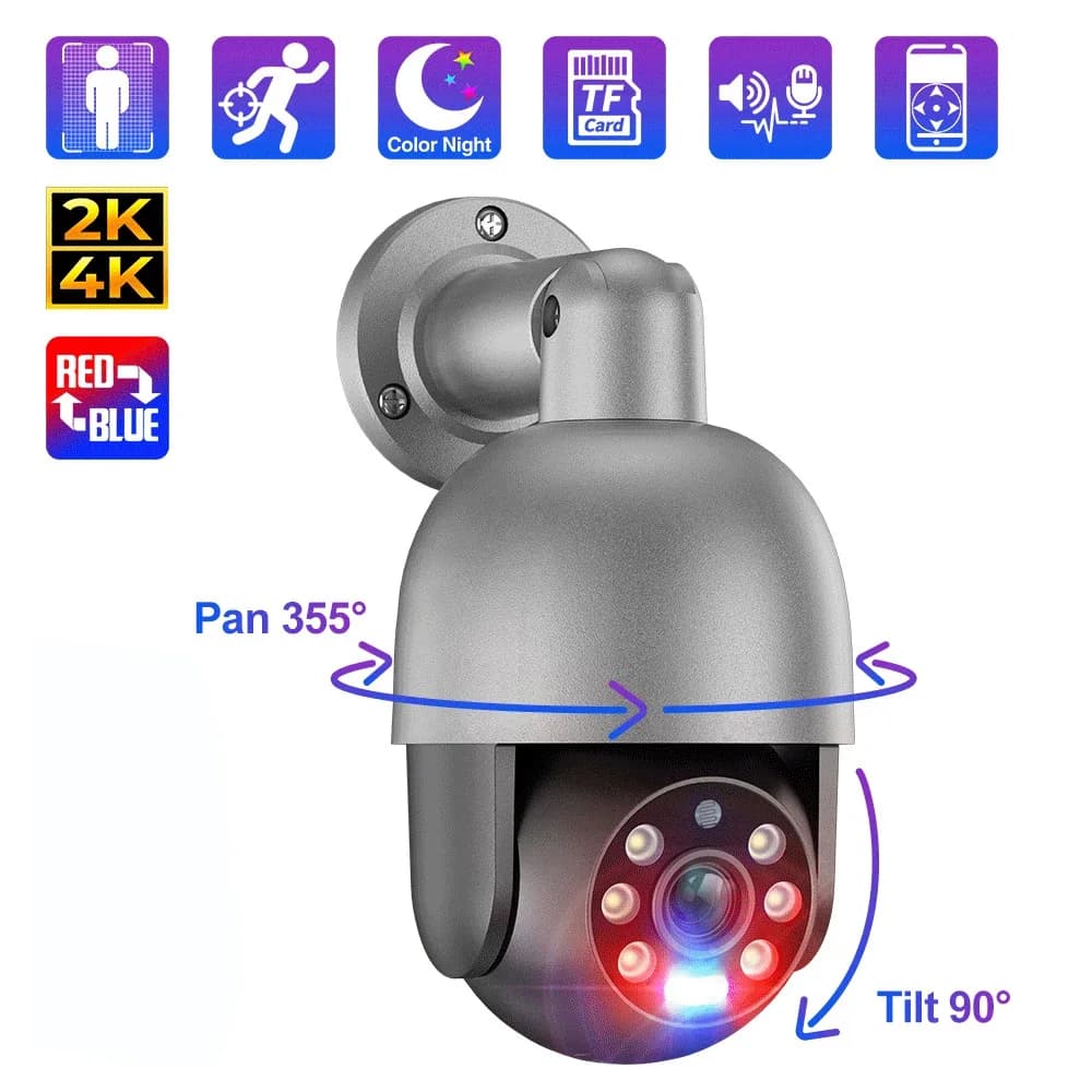 Techage UHD 4K 8MP 4MP 5MP IP Camera Red-Blue Light Alert Human Detection POE Security Protection Video Surveillance Camera